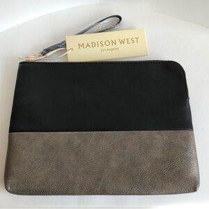 Madison West Wristlet Black/Gray NWT